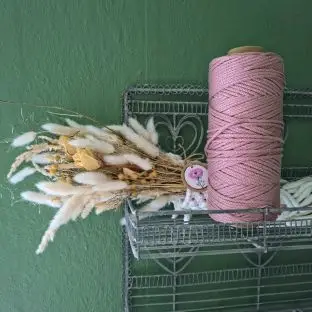 Bambus Braided 2 mm 0,5 kg - Wild Rose - 