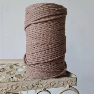 Recycled Bomuld Braided 3 mm 0,5 kg - Walnut - 