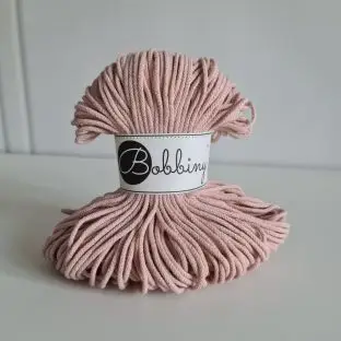 BOBBINY JUNIOR PASTEL PINK BRAIDED CORD 3MM 100M - 3 mm