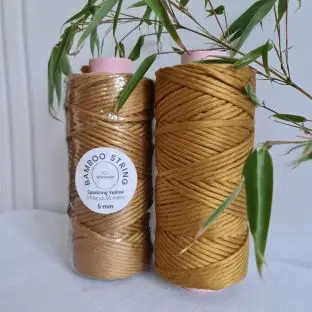 Bambus STRING 5 mm - 0,5 kg - Sparkling Yellow - Knyttesnor i Bambus